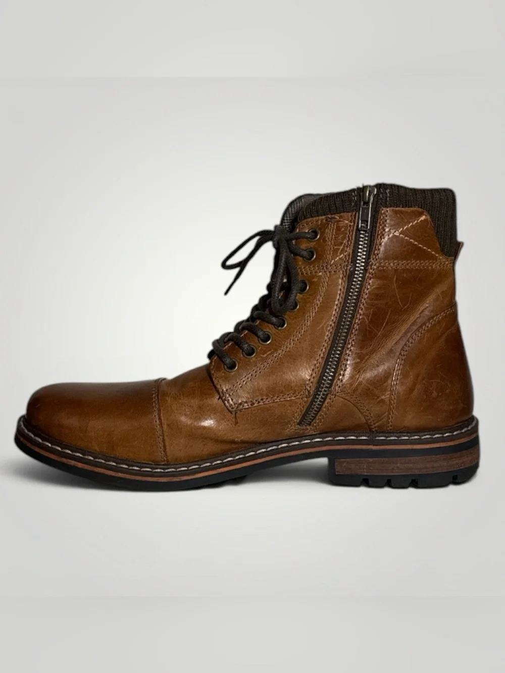 Crevo Camden Chelsea Boots Men’s 11 Chestnut Leather Pull On Ankle Boots CV1217